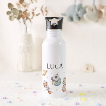SEO. Bedruckte Trinkflasche aus Edelstahl - Weltraum - Linkreich