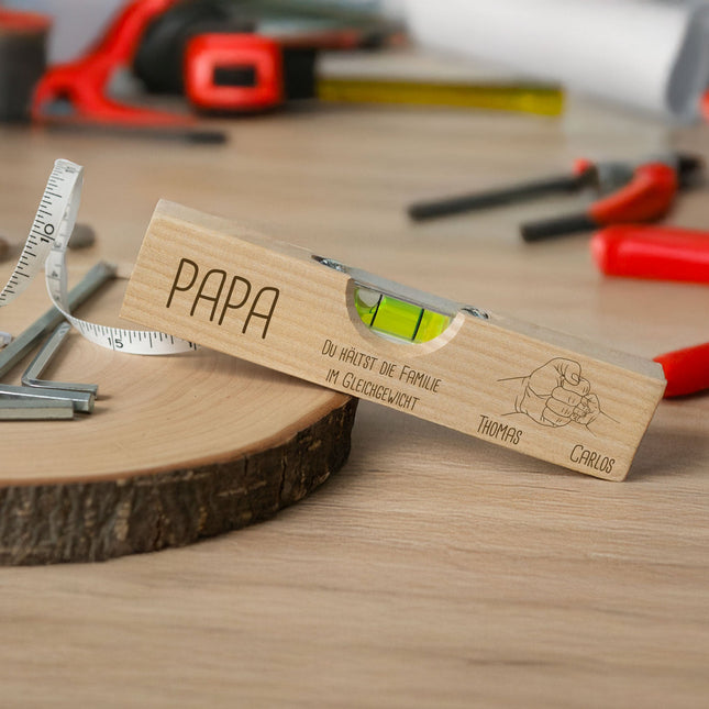 SEO. Bedruckte Wasserwaage für Papa - Papa Fistbump - Linkreich