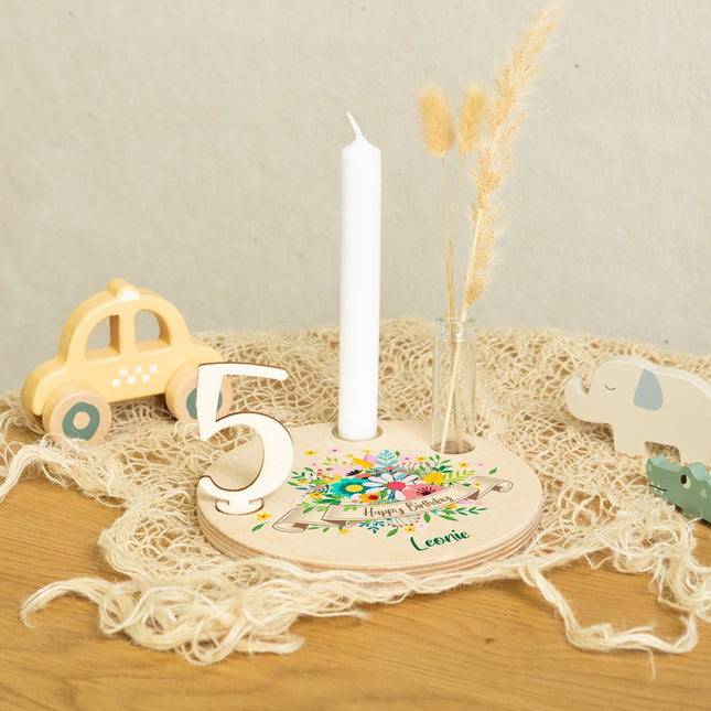 SEO. Bedruckter Geburtstagsteller für Kinder - Blumen - Linkreich