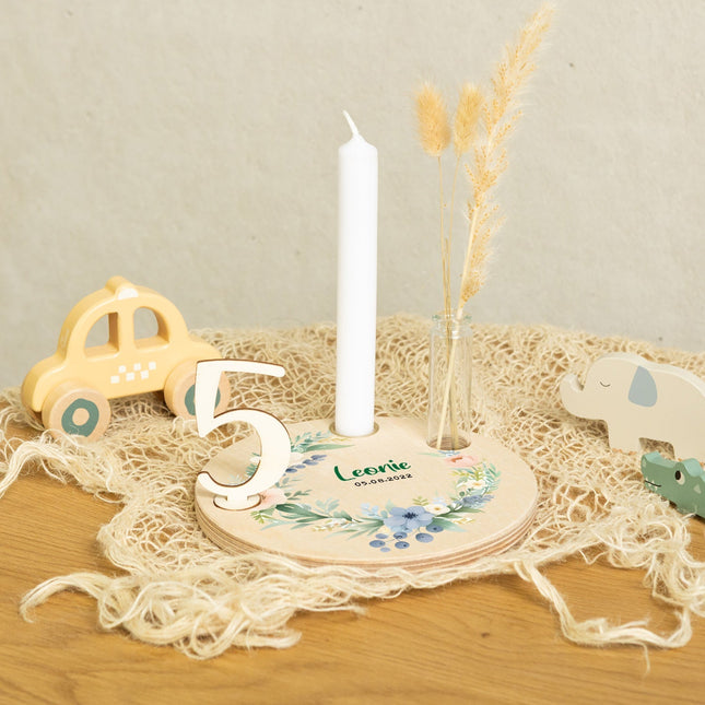 SEO. Bedruckter Geburtstagsteller für Kinder - Blumenkranz - Linkreich