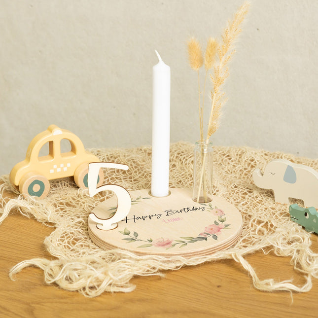 SEO. Bedruckter Geburtstagsteller für Kinder - Blumenkranz V2 - Linkreich