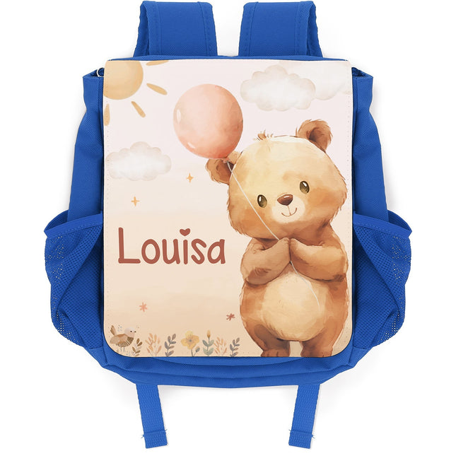 SEO. Bedruckter Rucksack für Kinder - Ballon mit Name - Dunkelblau Linkreich