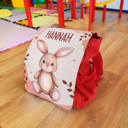 SEO. Bedruckter Rucksack für Kinder - Waldtiere mit Name - Dunkelblau Linkreich