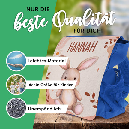 SEO. Bedruckter Rucksack für Kinder - Waldtiere mit Name - Rosa Linkreich