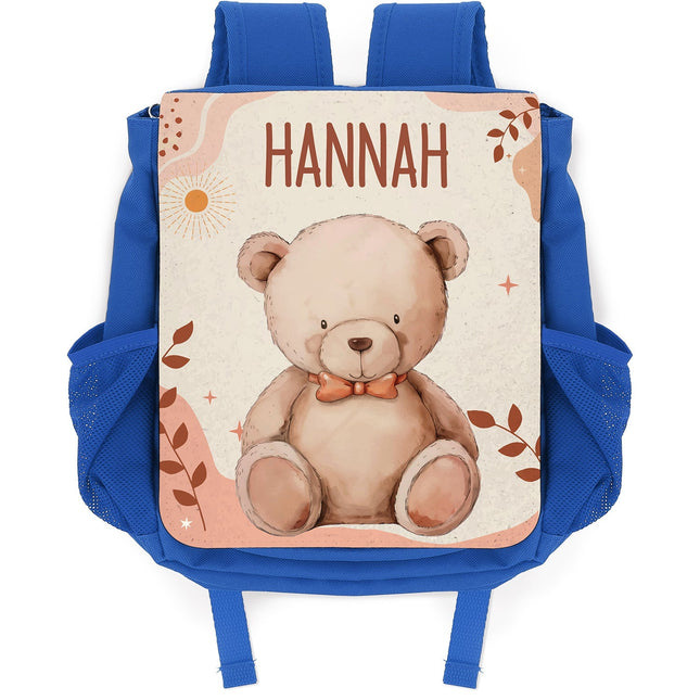 SEO. Bedruckter Rucksack für Kinder - Waldtiere mit Name - Dunkelblau Linkreich