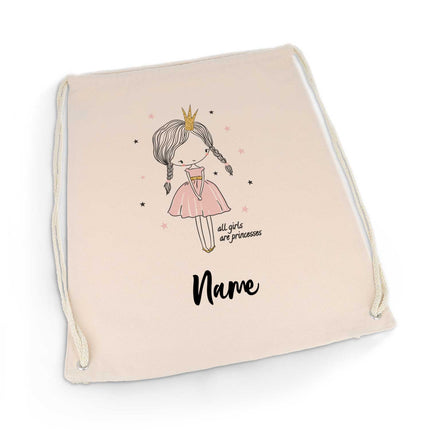 SEO. Bedruckter Turnbeutel für Kinder im All girls are Princesses Design - Linkreich