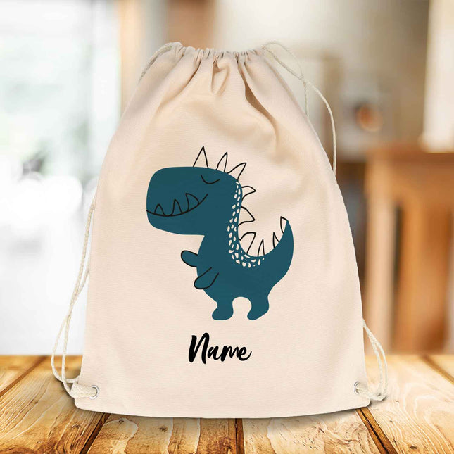 SEO. Bedruckter Turnbeutel für Kinder im Cartoon Dinosaurier Design - Linkreich