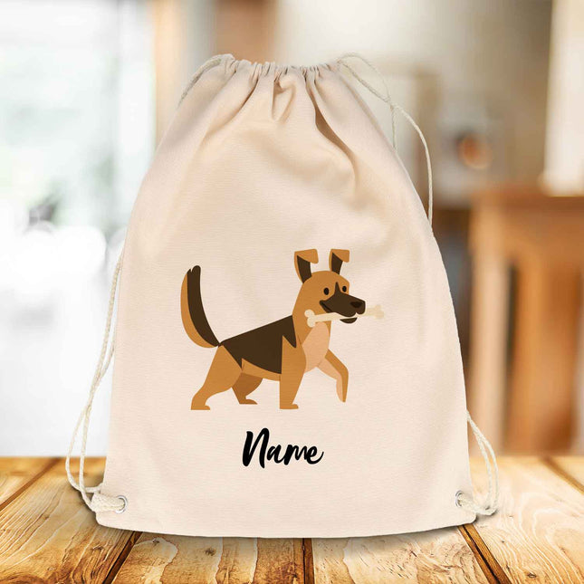 SEO. Bedruckter Turnbeutel für Kinder im Cartoon Hund Design - Linkreich