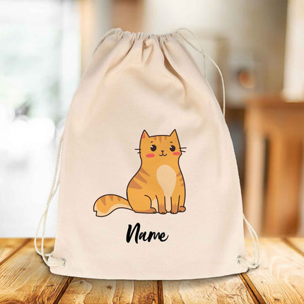SEO. Bedruckter Turnbeutel für Kinder im Cartoon Katze Design - Linkreich