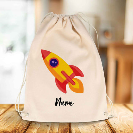 SEO. Bedruckter Turnbeutel für Kinder im Cartoon Rakete Design - Linkreich