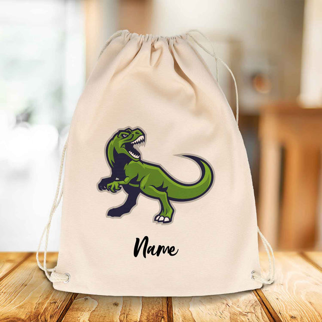 SEO. Bedruckter Turnbeutel für Kinder im Cartoon T - Rex Design - Linkreich