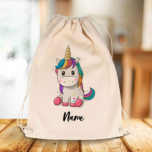 SEO. Bedruckter Turnbeutel für Kinder im Cute Unicorn Design - Linkreich