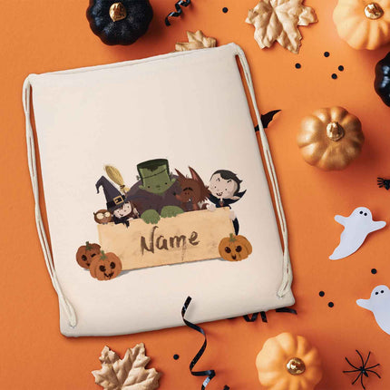 SEO. Bedruckter Turnbeutel für Kinder im Halloween Kids Design - Linkreich