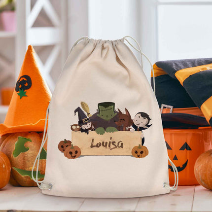 SEO. Bedruckter Turnbeutel für Kinder im Halloween Kids Design - Linkreich