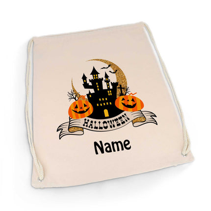 SEO. Bedruckter Turnbeutel für Kinder im Halloween Schloss Design - Linkreich