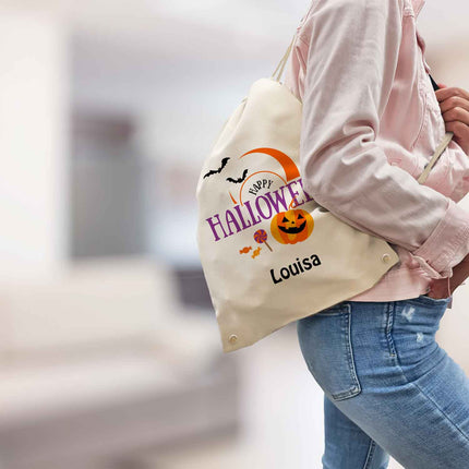 SEO. Bedruckter Turnbeutel für Kinder im Happy Halloween Design - Linkreich