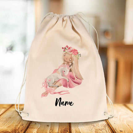 SEO. Bedruckter Turnbeutel für Kinder im Rosenprinzessin Design - Linkreich