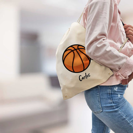 SEO. Bedruckter Turnbeutel für Kinder im Sportball Design - Basketball Linkreich