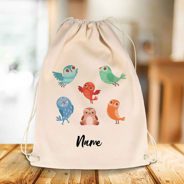 SEO. Bedruckter Turnbeutel für Kinder im Vögel Design - Linkreich