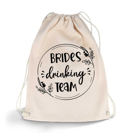 SEO. Bedruckter Turnbeutel im Brides drinking Team Design - Linkreich