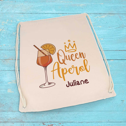 SEO. Bedruckter Turnbeutel im Queen Aperol Design - Linkreich