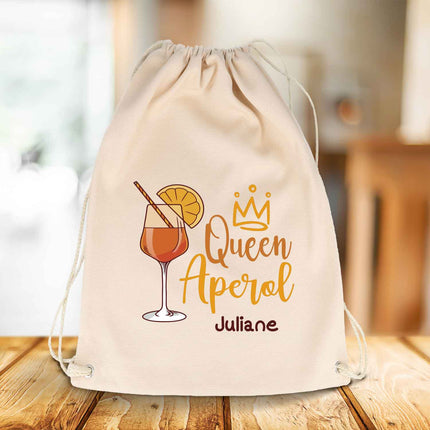 SEO. Bedruckter Turnbeutel im Queen Aperol Design - Linkreich