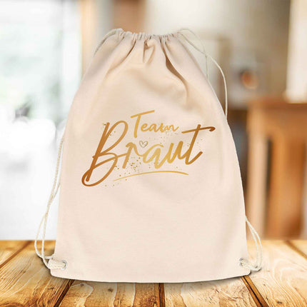 SEO. Bedruckter Turnbeutel im Team Braut Design - Linkreich