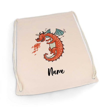 SEO. Bedruckter Turnbeutel mit Fantasy Motiv und Wunschname - Drache Linkreich