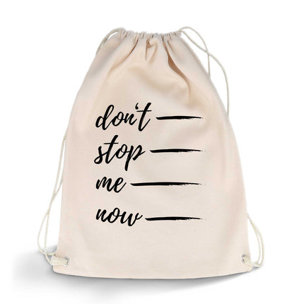 SEO. Bedruckter Turnbeutel mit Spruch Don't stop me now - Linkreich