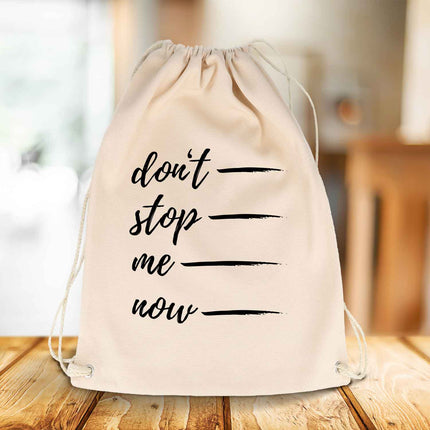 SEO. Bedruckter Turnbeutel mit Spruch Don't stop me now - Linkreich