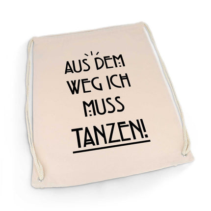 SEO. Bedruckter Turnbeutel mit Spruch Ich muss tanzen - Linkreich