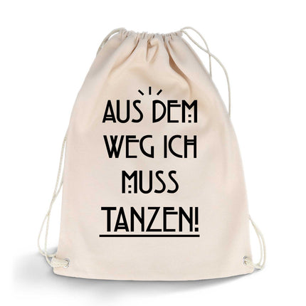 SEO. Bedruckter Turnbeutel mit Spruch Ich muss tanzen - Linkreich