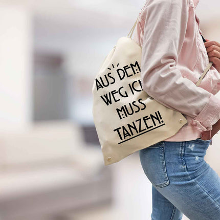 SEO. Bedruckter Turnbeutel mit Spruch Ich muss tanzen - Linkreich