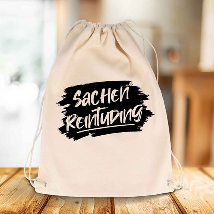 SEO. Bedruckter Turnbeutel mit Spruch Sachen Reintuding - Linkreich