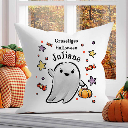 SEO. Bedrucktes Kissen "Happy Halloween" in versch. Designs - Geist Linkreich