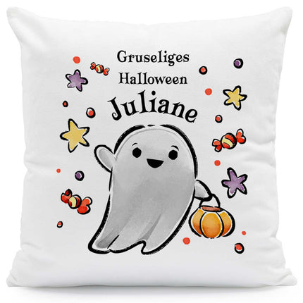 SEO. Bedrucktes Kissen "Happy Halloween" in versch. Designs - Geist Linkreich