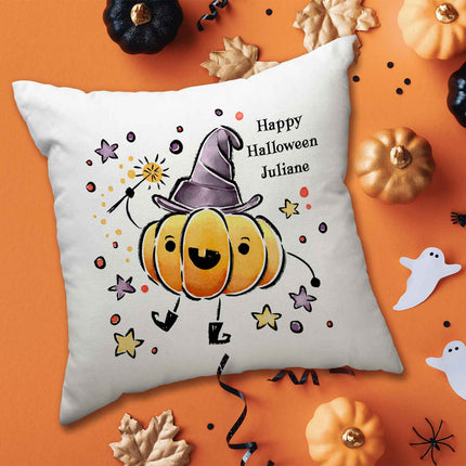 SEO. Bedrucktes Kissen "Happy Halloween" in versch. Designs - Kürbis Linkreich