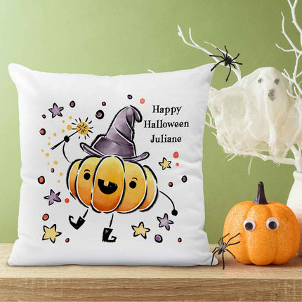 SEO. Bedrucktes Kissen "Happy Halloween" in versch. Designs - Kürbis Linkreich
