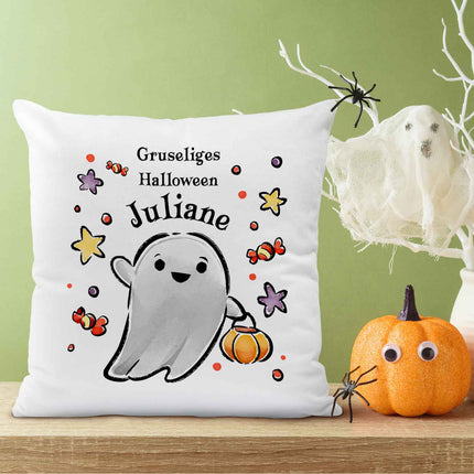 SEO. Bedrucktes Kissen "Happy Halloween" in versch. Designs - Geist Linkreich