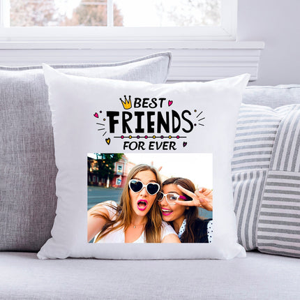 SEO. Bedrucktes Kissen im Best Friends For Ever Design mit eigenem Foto - ohne Füllung Linkreich
