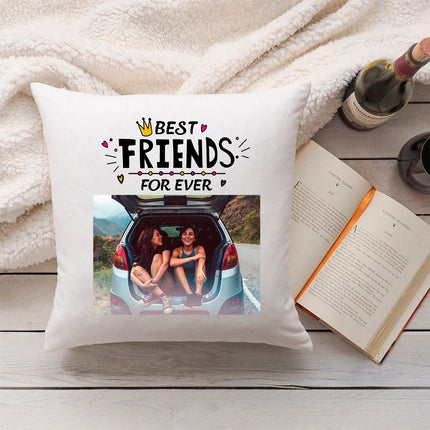 SEO. Bedrucktes Kissen im Best Friends For Ever Design mit eigenem Foto - ohne Füllung Linkreich