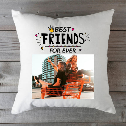 SEO. Bedrucktes Kissen im Best Friends For Ever Design mit eigenem Foto - ohne Füllung Linkreich