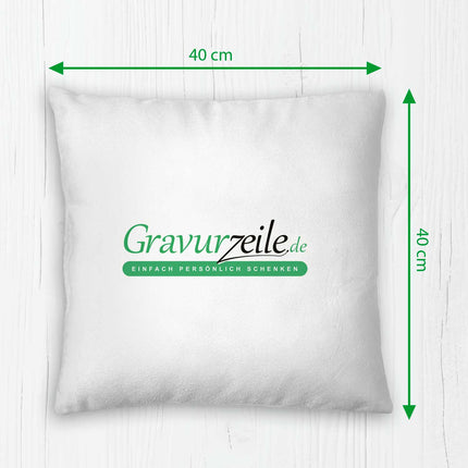 SEO. Bedrucktes Kissen mit einer Tiergruppe - Personalisiert mit Name - Wald Linkreich