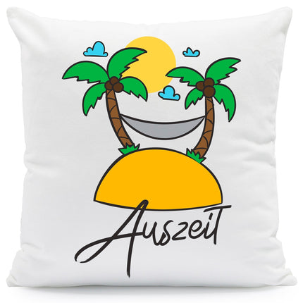 SEO. Bedrucktes Kissen mit Motiv Auszeit - mit Füllung Linkreich
