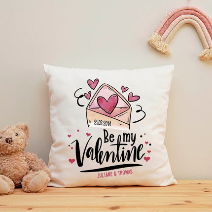 SEO. Bedrucktes Kissen mit Motiv Be my Valentine - ohne Füllung Linkreich
