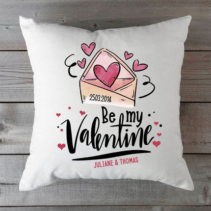 SEO. Bedrucktes Kissen mit Motiv Be my Valentine - ohne Füllung Linkreich