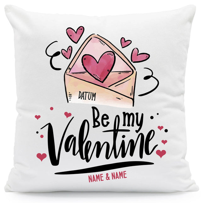 SEO. Bedrucktes Kissen mit Motiv Be my Valentine - ohne Füllung Linkreich
