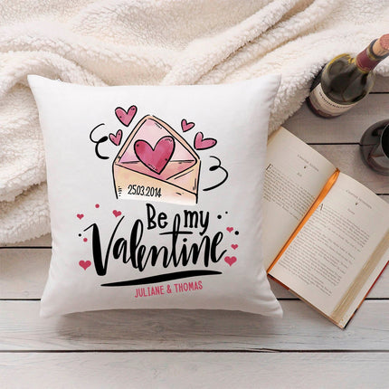 SEO. Bedrucktes Kissen mit Motiv Be my Valentine - ohne Füllung Linkreich