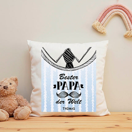 SEO. Bedrucktes Kissen mit Motiv Bester Papa der Welt - ohne Füllung Linkreich