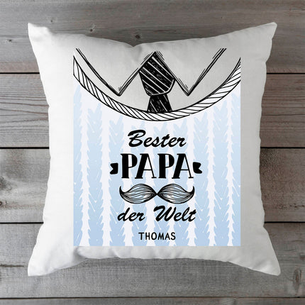 SEO. Bedrucktes Kissen mit Motiv Bester Papa der Welt - ohne Füllung Linkreich